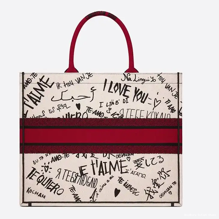 Cheap Book Graffiti White Tote Dioramour Canvas Dior Motif 0324 Hot Sale